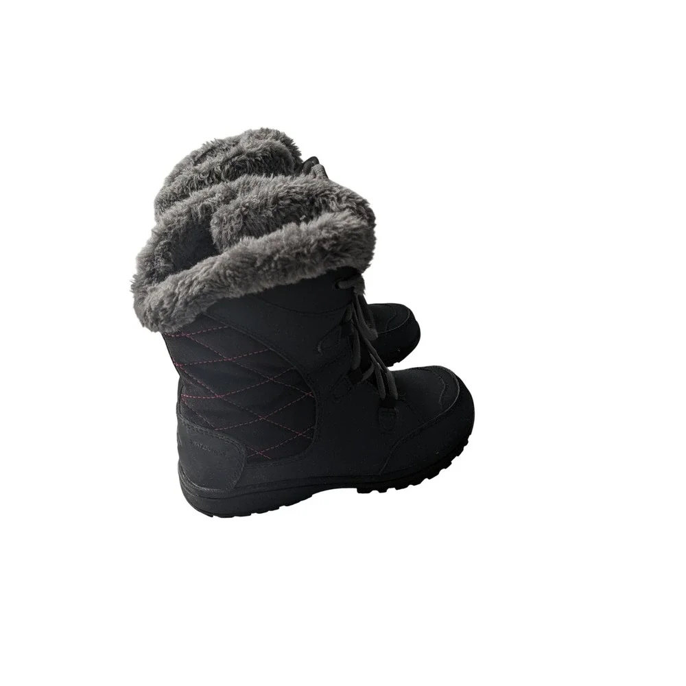 Columbia Minx Mid II Kids Waterproof Winter Boots Black Pink BY1331-011 Size 3
